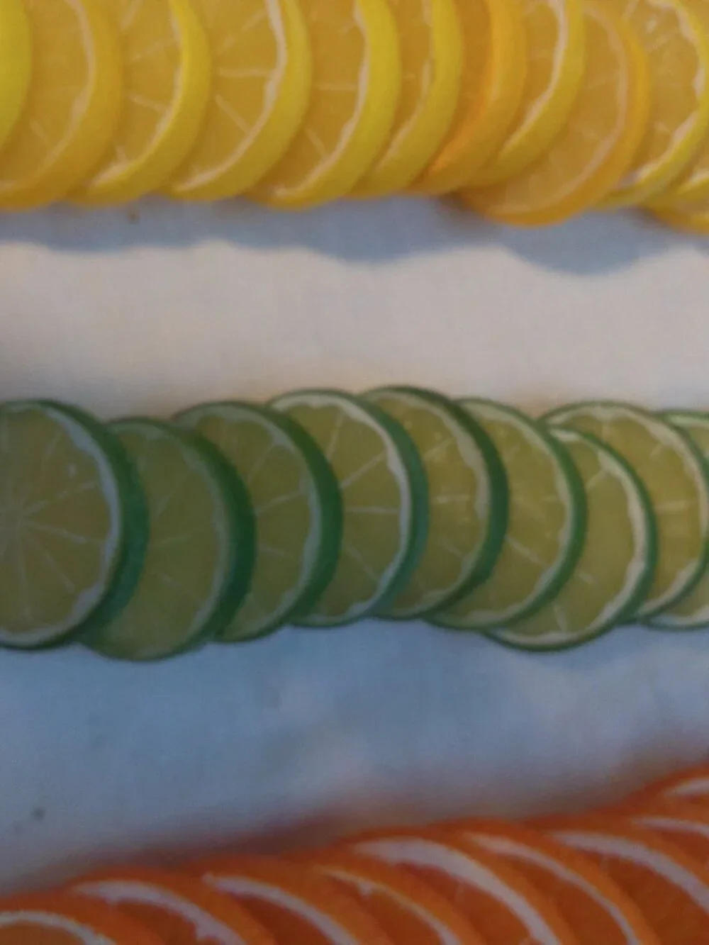 Fake Fruit Slices Lemons, Limes, Oranges Lot of 34 VGUC